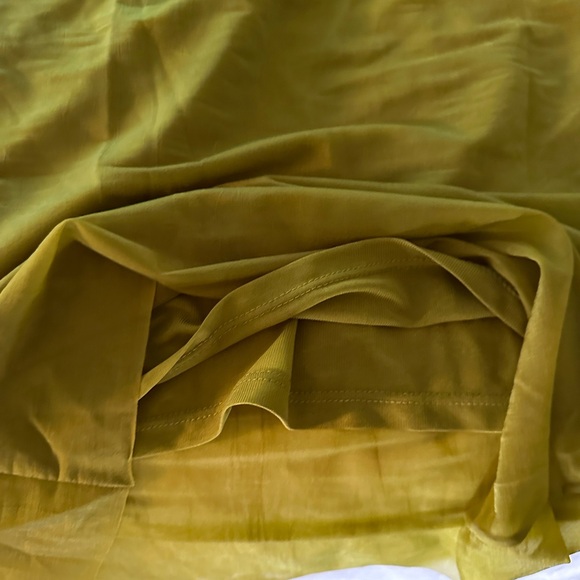 NWT Zara Ruched Organza Midi Skirt in Oil Yellow / Green / Chartreuse Brat Color - Picture 2 of 9